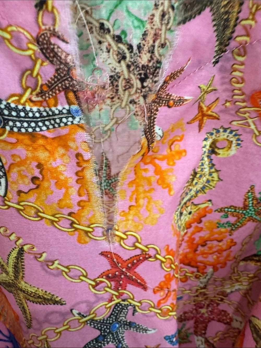 4Giveness Kids Swim Cover Up Caftan Pink Starfish Coral Italy